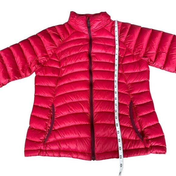 Prana Lyra Women M Red Down Jacket Packable Water Resistant Travel Puffer - Picture 10 of 10